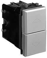 Выключатель жалюзи без фиксации модульный DKC Avanti 2-кл. 1 мод. закаленная сталь картинка